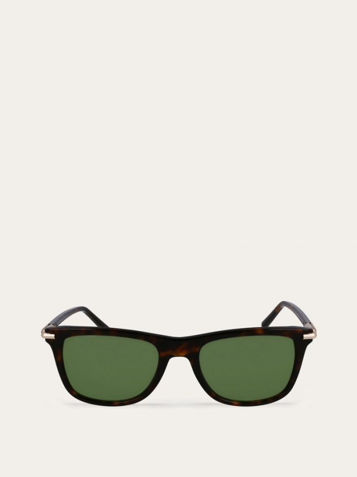Ferragamo Men's Sunglasses - Dark Tortoiseshell/Green | Quick Ship!