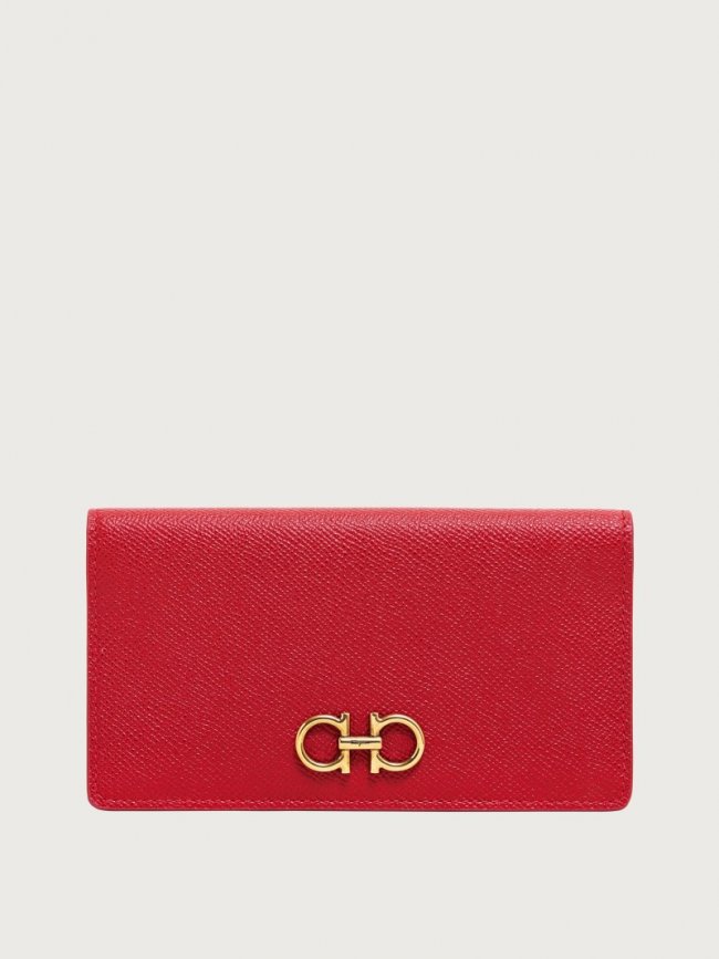 Ferragamo Women's Gancini Continental Wallet - Lipstick Red | Quick Ship!