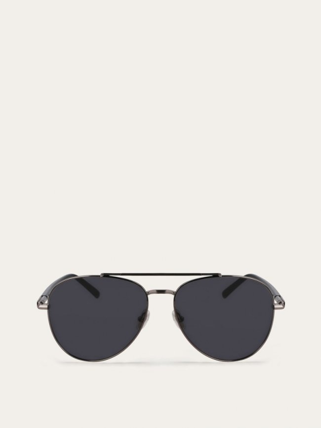 Ferragamo Men's Sunglasses - Dark Ruthenium/Grey | Quick Ship!