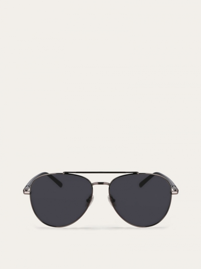 Ferragamo Men's Sunglasses - Dark Ruthenium/Grey | Quick Ship!