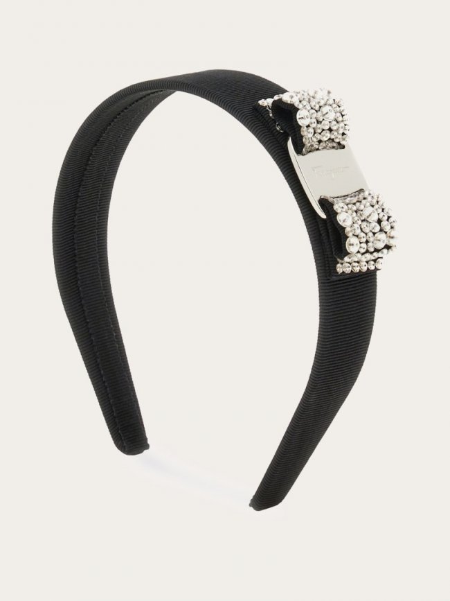 Ferragamo Women's Vara Bow Headband - Black/Palladium | Quick Ship!