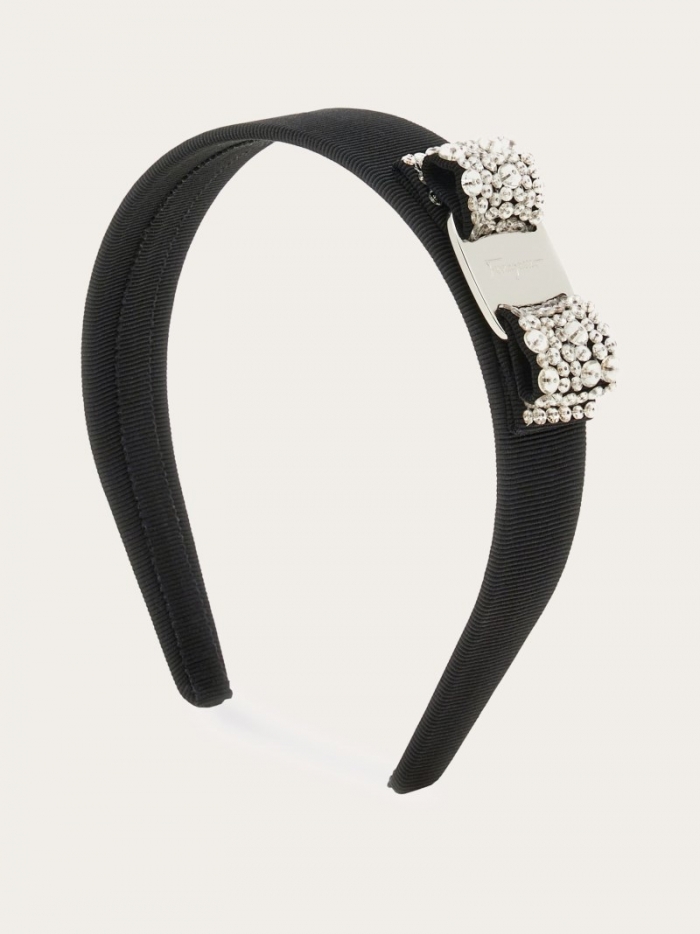Ferragamo Women's Vara Bow Headband - Black/Palladium | Quick Ship!