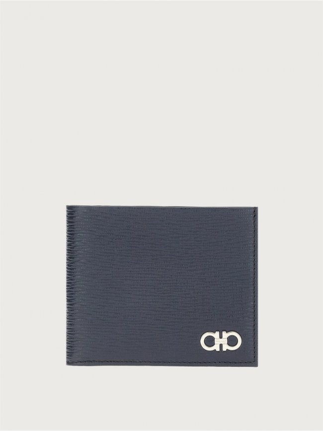 Ferragamo Men's Gancini Wallet - Deep Ocean/Black | Quick Ship!