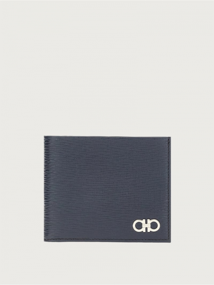 Ferragamo Men's Gancini Wallet - Deep Ocean/Black | Quick Ship!