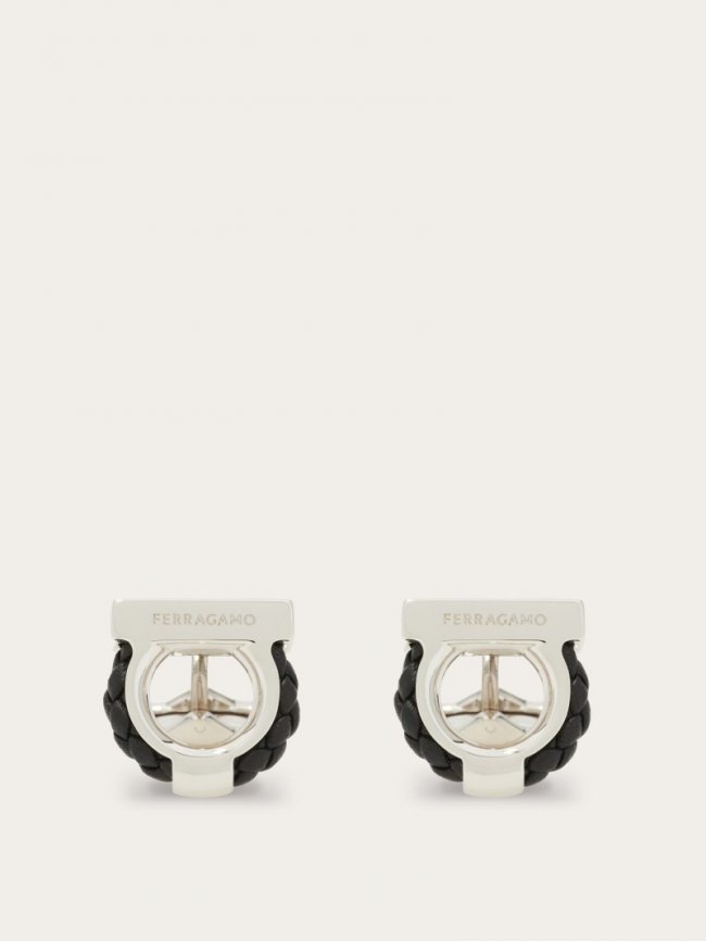 Ferragamo Men's Gancini Cufflinks - Black | Quick Ship!