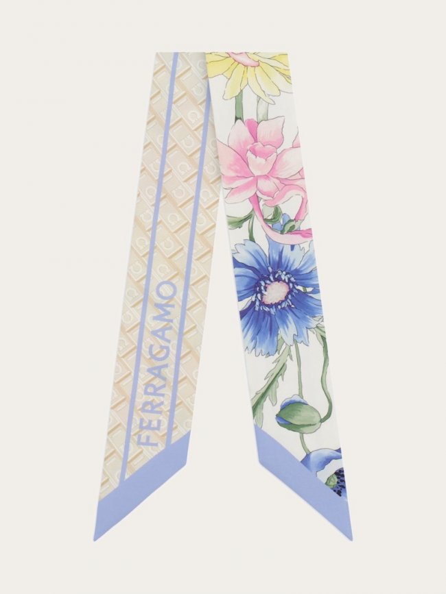 Ferragamo Women's Bouquet Print Mini Bandeau - Ivory/Light Blue | Quick Ship!