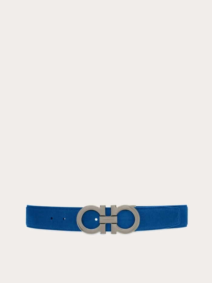 Ferragamo Men's Adjustable Gancini Belt - Teal Blue | Quick Ship!