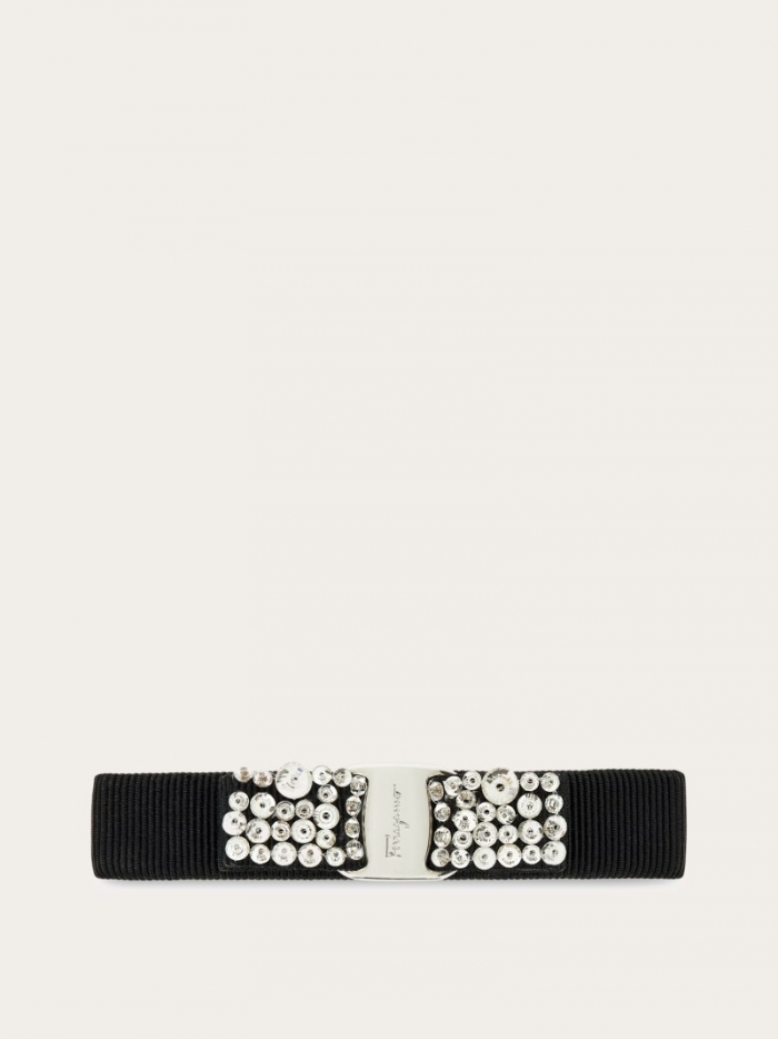 Ferragamo Women's Vara Bow Crystal Hairclip - Black | Quick Ship!