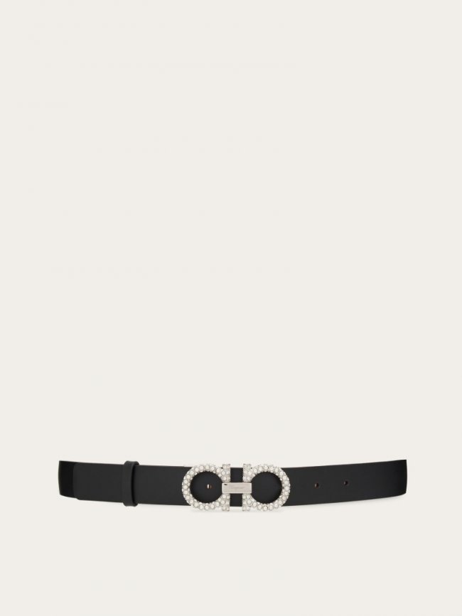 Ferragamo Women's Adjustable Gancini Belt - Black | Quick Ship!