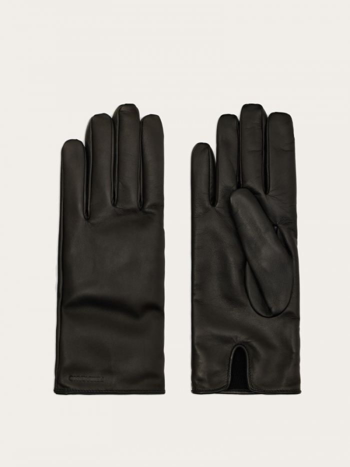 Ferragamo Men's Lined Gloves - Black | Quick Ship!
