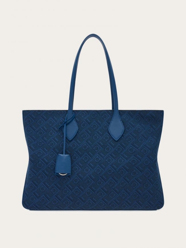 Ferragamo Women's Tote Monogram Bag - Teal Blue | Quick Ship!