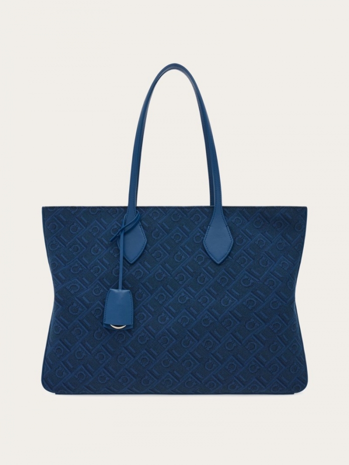 Ferragamo Women's Tote Monogram Bag - Teal Blue | Quick Ship!