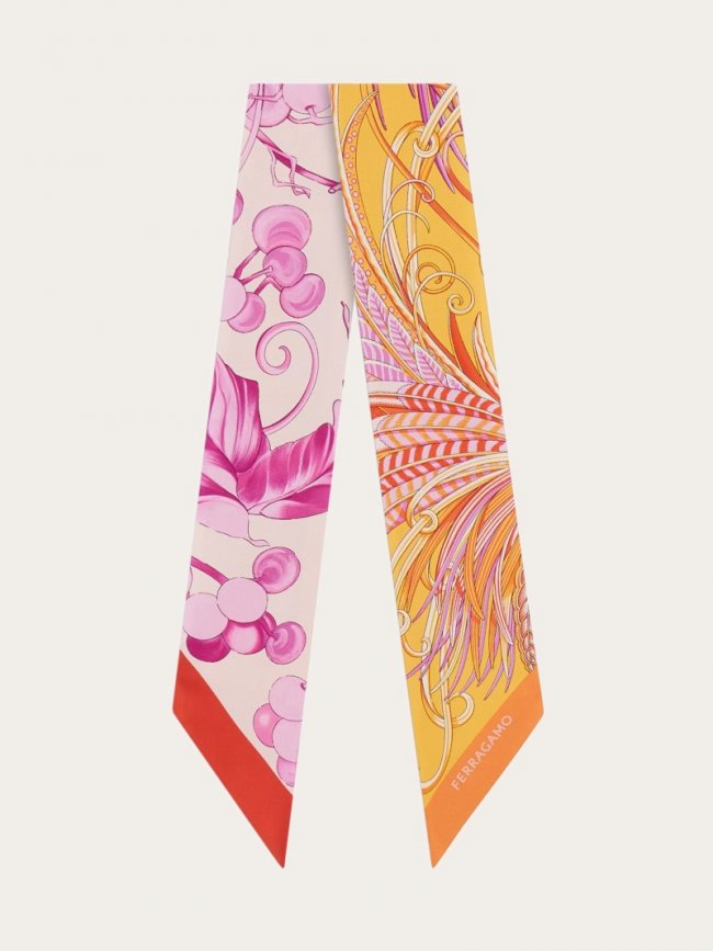 Ferragamo Women's Animals Print Mini Bandeau - Orange/Fuchsia | Quick Ship!