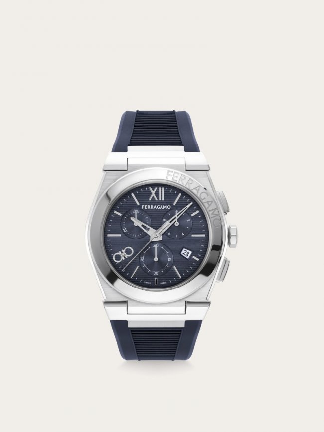 Ferragamo Men's Vega Chrono Watch - Stainless Steel/Blue | Quick Ship!