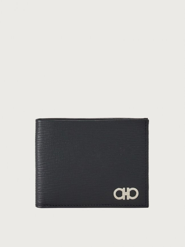 Ferragamo Men's Gancini Wallet - Black/Ferragamo Red | Quick Ship!