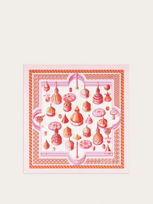 Ferragamo Women's Nadir Print Silk Scarf - Cotton Candy | Quick Ship!