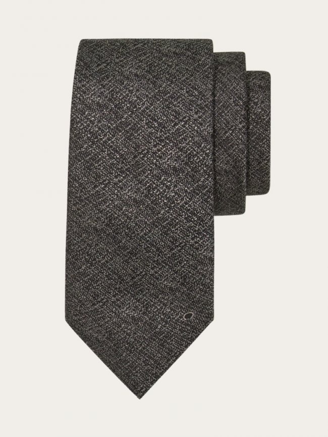 Ferragamo Men's Jacquard Tie - Black | Quick Ship!