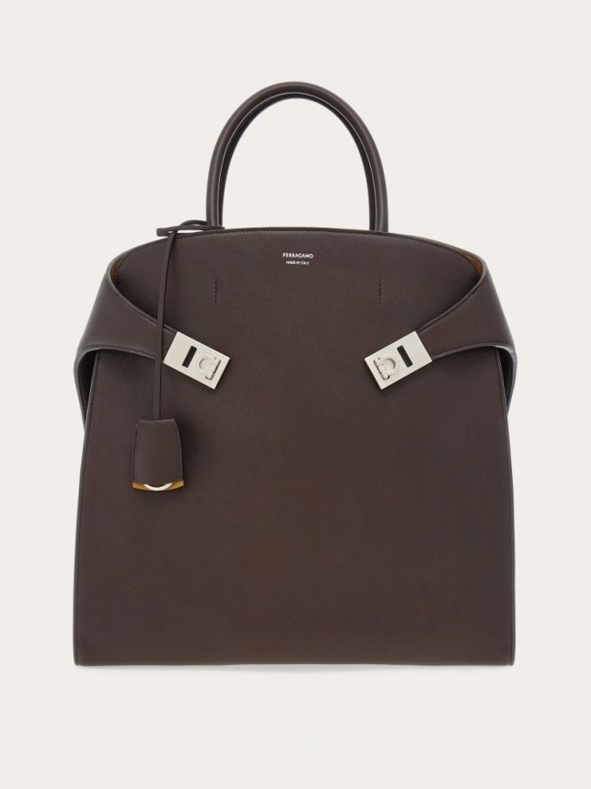 Ferragamo Men's Hug Tote Bag - Testa Di Moro | Quick Ship!