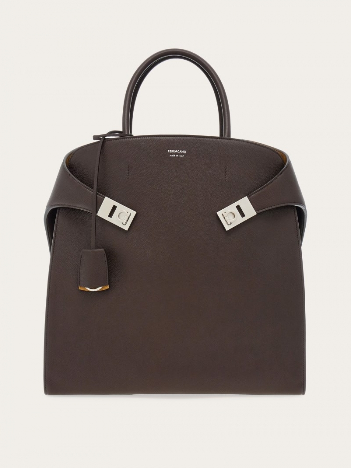 Ferragamo Men's Hug Tote Bag - Testa Di Moro | Quick Ship!