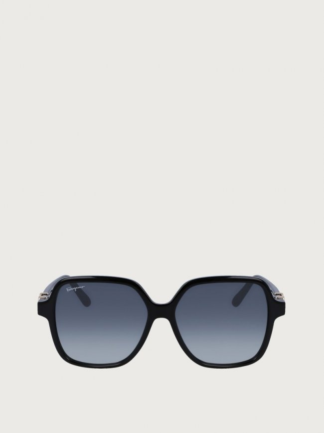 Ferragamo Women's Sunglasses - Black/Gradient Blue | Quick Ship!