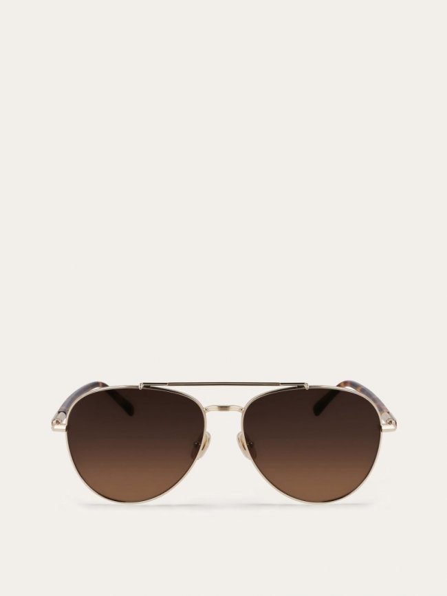Ferragamo Men's Sunglasses - Gold/Brown | Quick Ship!