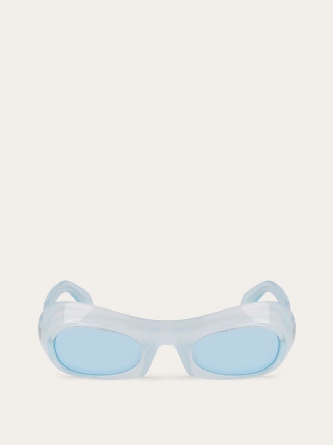 Ferragamo Women's Sunglasses - Transparent Aqua/Grey | Quick Ship!