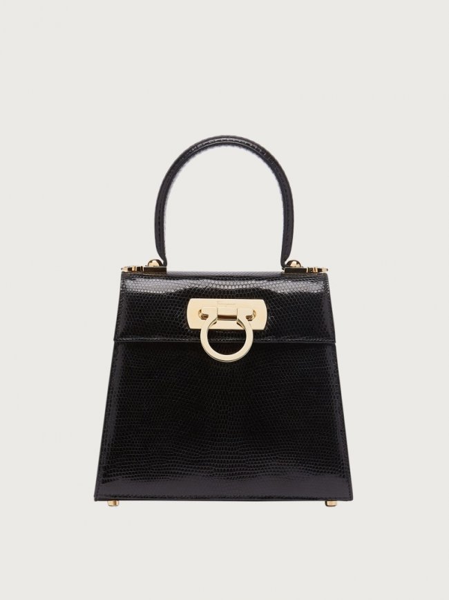 Ferragamo Women's Iconic Top Handle - Shiny Black | Quick Ship!