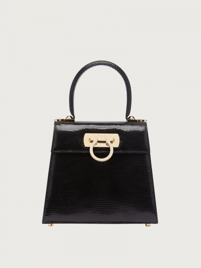 Ferragamo Women's Iconic Top Handle - Shiny Black | Quick Ship!
