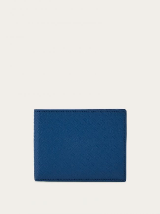 Ferragamo Men's Monogram Wallet - Blue Teal | Quick Ship!