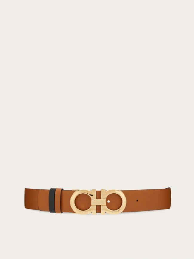 Ferragamo Women's Reversible And Adjustable Gancini Belt - Sella/Black | Quick Ship!