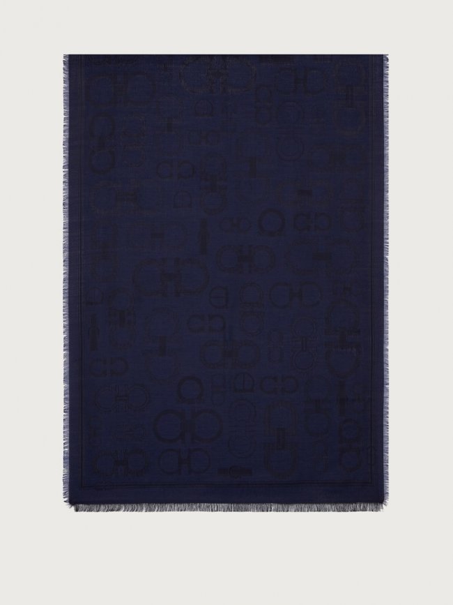 Ferragamo Women's Gancini Stole - Navy Blue | Quick Ship!
