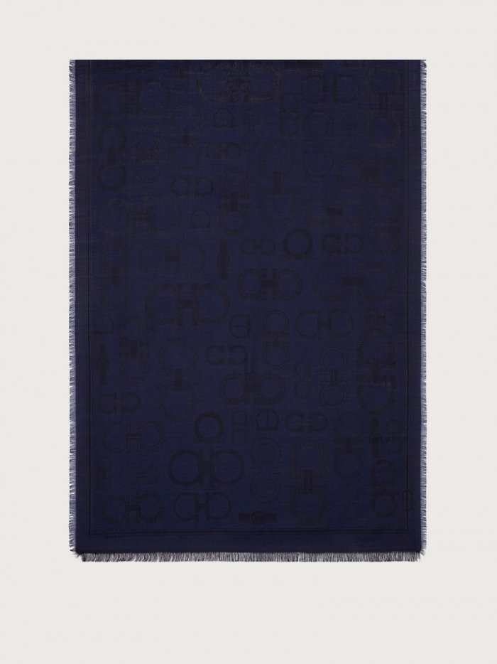 Ferragamo Women's Gancini Stole - Navy Blue | Quick Ship!