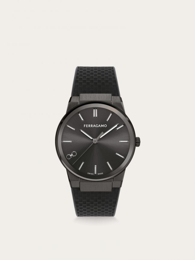 Ferragamo Men's Sapphire Watch - Ip Black/Black | Quick Ship!