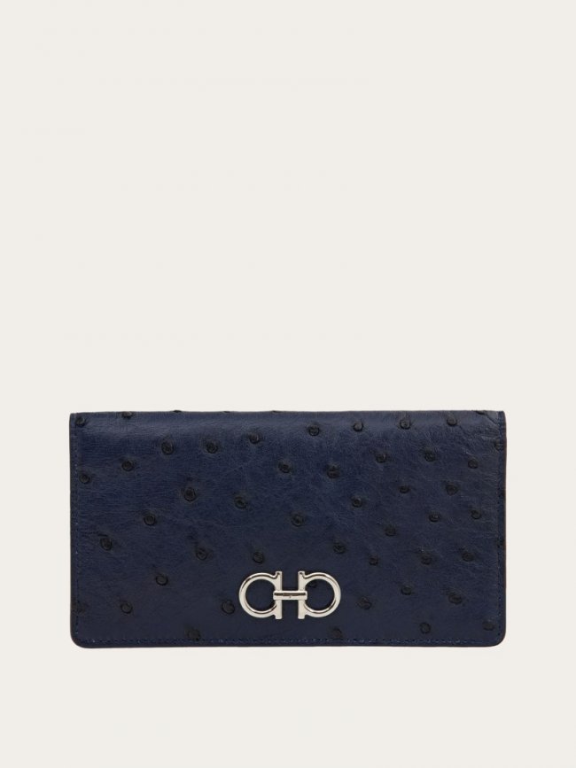 Ferragamo Women's Gancini Continental Wallet - Midnight Blue | Quick Ship!