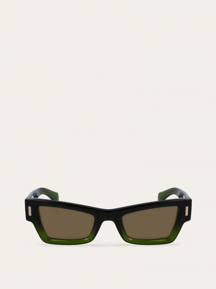 Ferragamo Women's Sunglasses - Transparent Green/Green | Quick Ship!