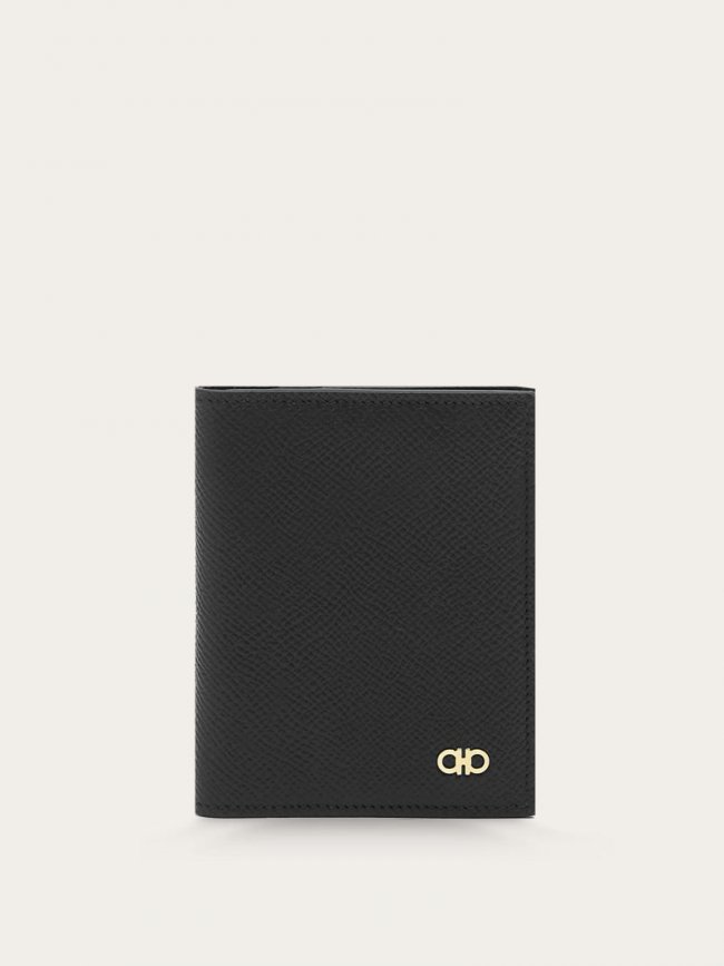 Ferragamo Men's Gancini Credit Card Holder - Black | Quick Ship!