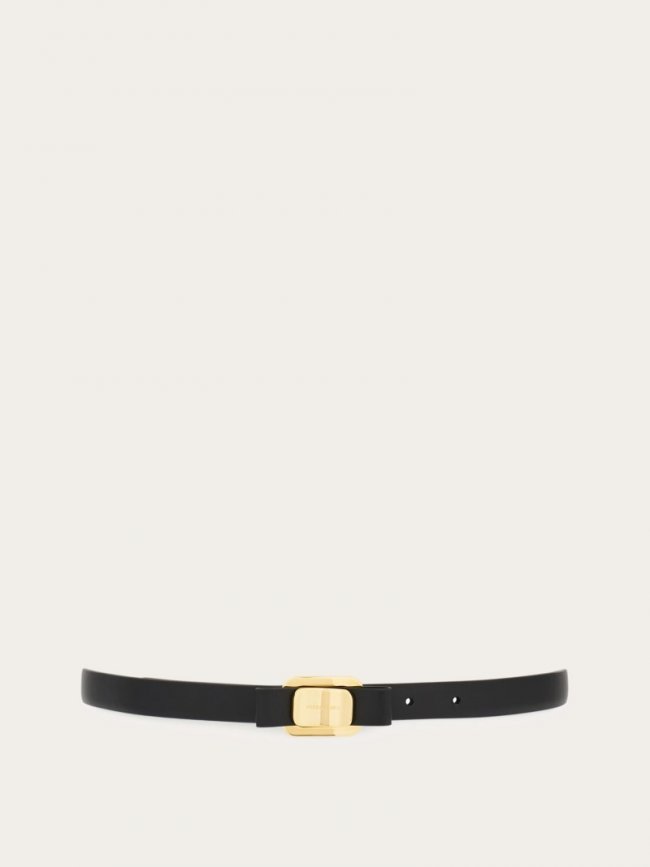 Ferragamo Women's New Vara Plate Belt - Black | Quick Ship!