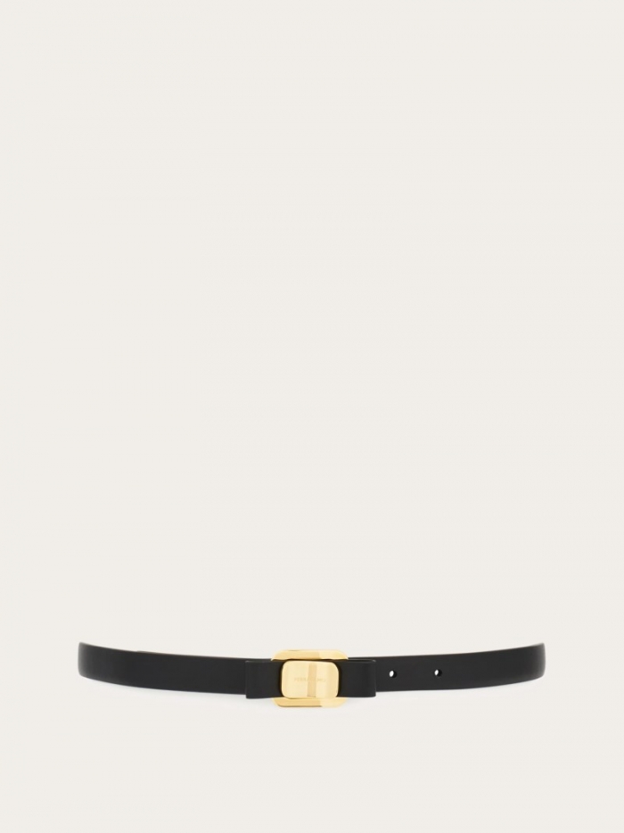 Ferragamo Women's New Vara Plate Belt - Black | Quick Ship!