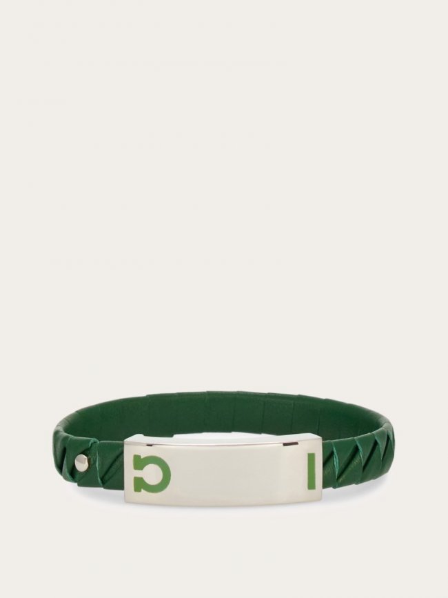 Ferragamo Men's Gancini Bracelet - Forest Green | Quick Ship!