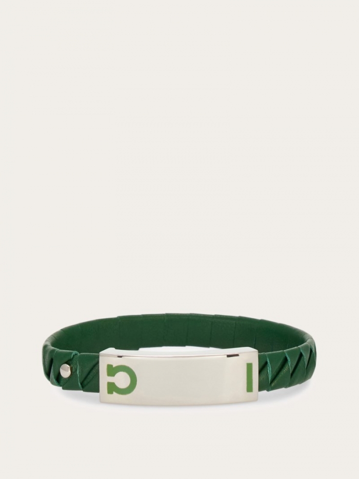 Ferragamo Men's Gancini Bracelet - Forest Green | Quick Ship!