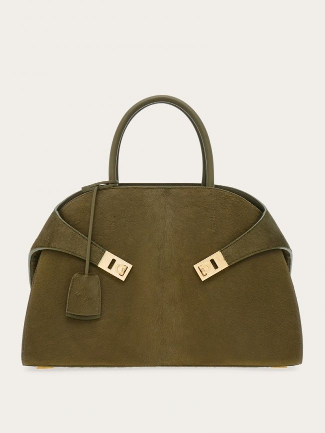Ferragamo Women's Hug Handbag - Olive Green | Quick Ship!