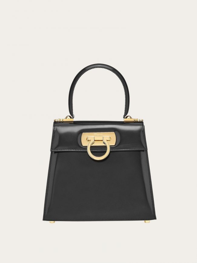 Ferragamo Women's Iconic Top Handle - Shiny Black | Quick Ship!