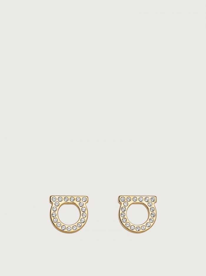Ferragamo Women's Gancini Crystals Earrings - Gold (S) | Quick Ship!