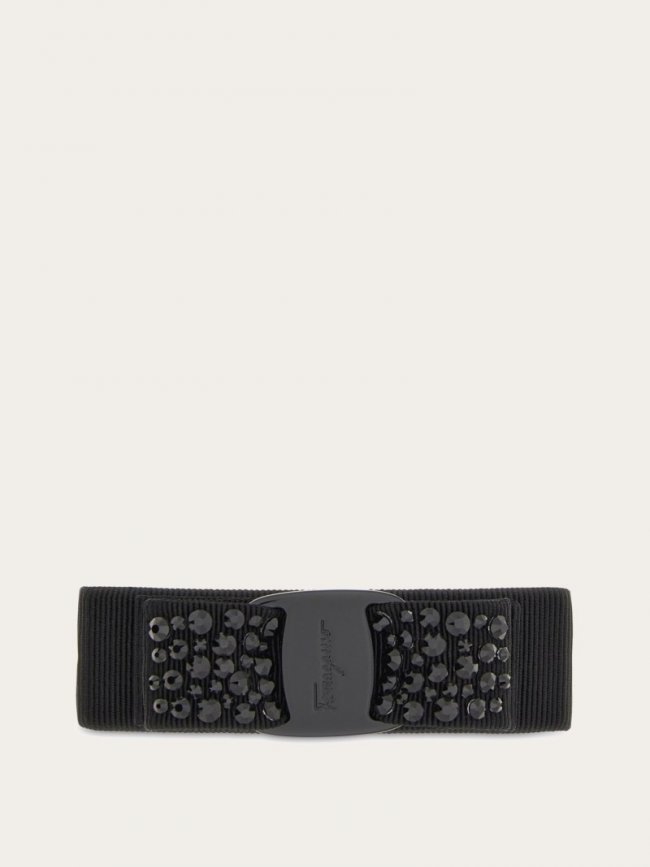 Ferragamo Women's Vara Bow Swarovski Hairclip - Black | Quick Ship!