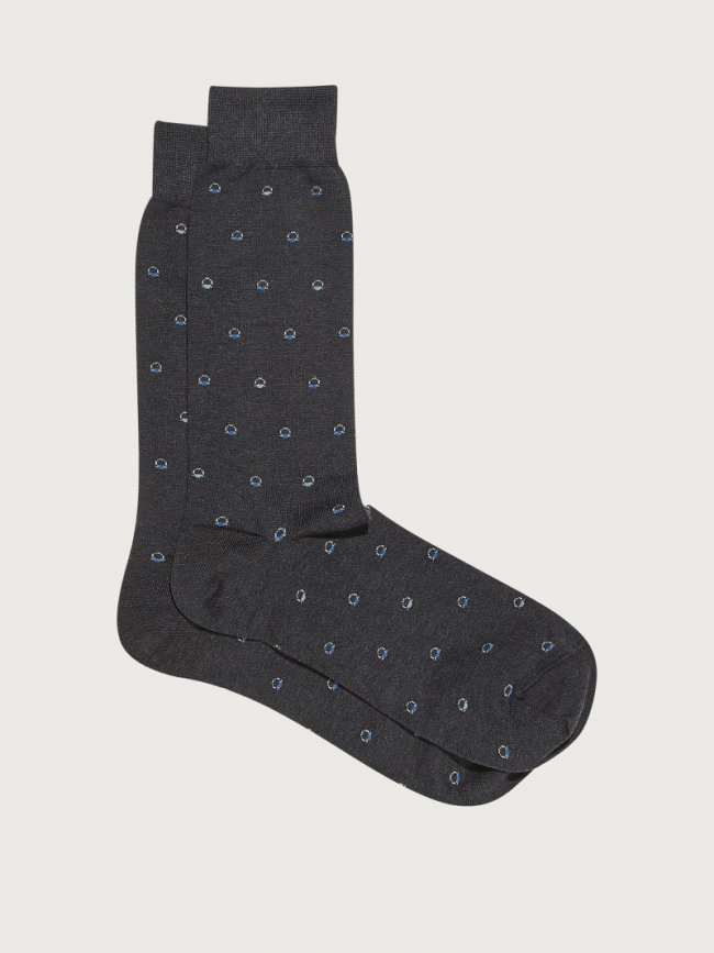 Ferragamo Men's Medium Gancini Jacquard Sock - Grey M