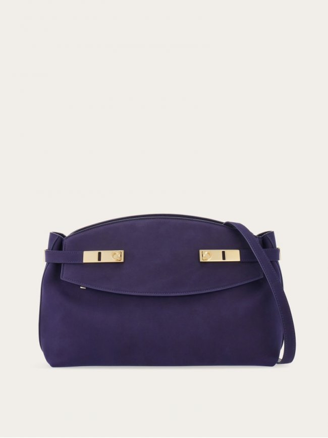 Ferragamo Women's Hug Soft Crossbody Bag - Midnight Blue | Quick Ship!