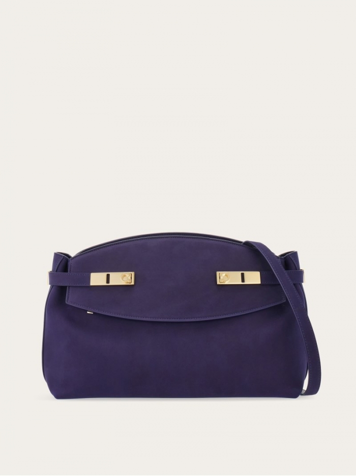 Ferragamo Women's Hug Soft Crossbody Bag - Midnight Blue | Quick Ship!