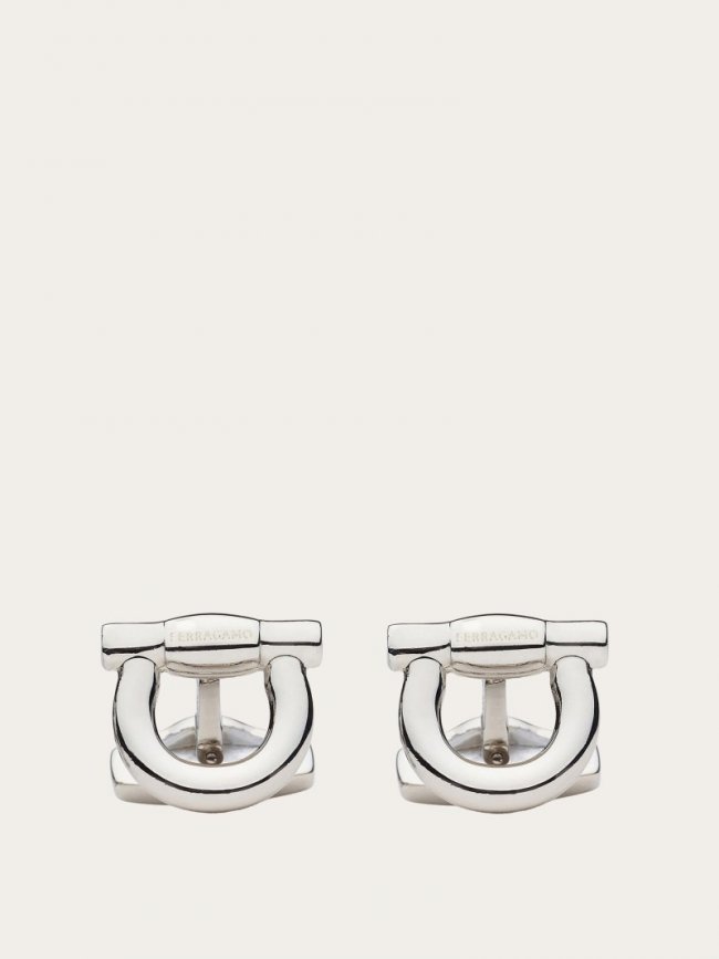 Ferragamo Men's Gancini Cufflinks - Palladium | Quick Ship!