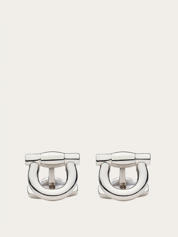 Ferragamo Men's Gancini Cufflinks - Palladium | Quick Ship!