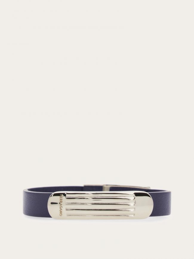 Ferragamo Men's Bracelet With Logo - Blue | Quick Ship!
